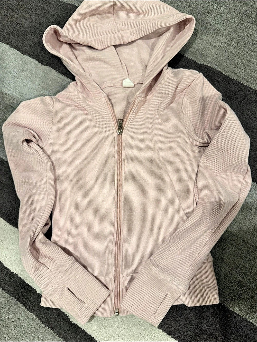 Gilly Hicks Waffle Zip-Up Hoodie Pink